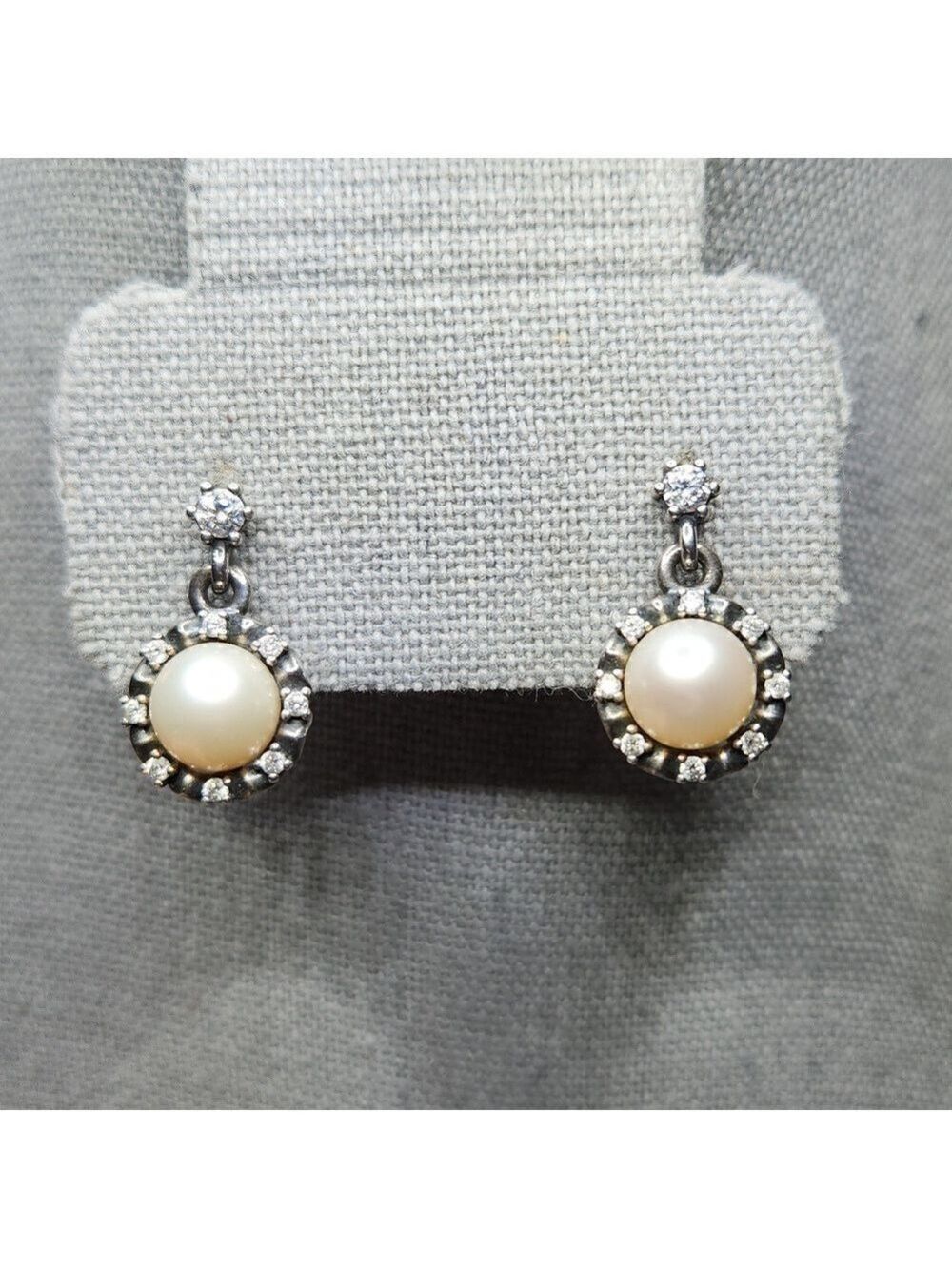 Pandora fresh water pearl everlasting grace earrings